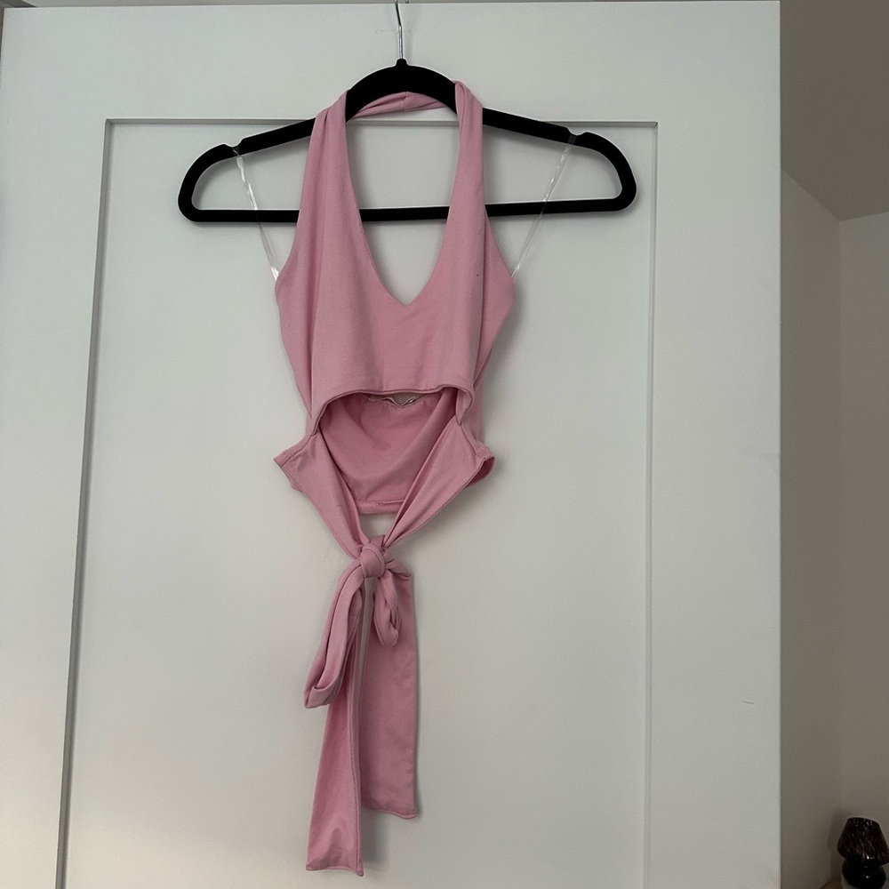 pink halter top